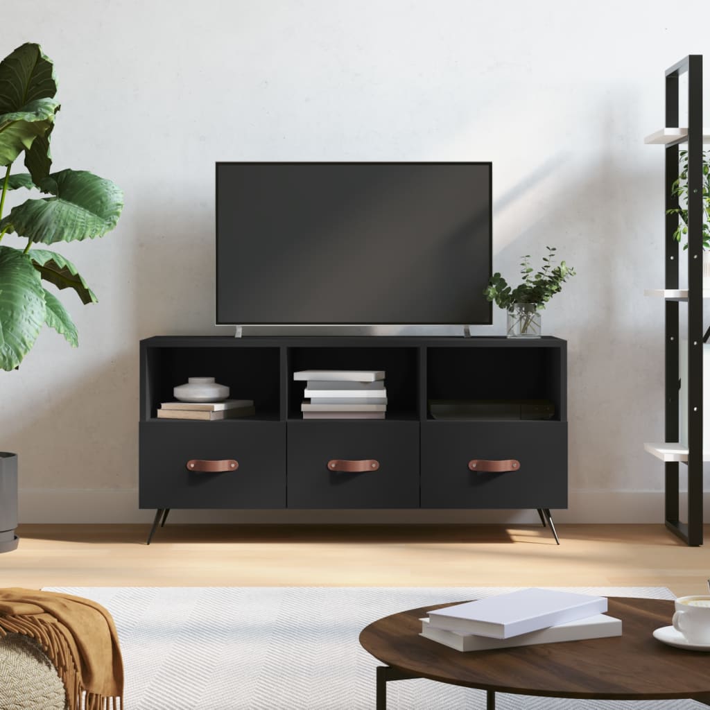 vidaXL Dulap TV, negru, 102x36x50 cm, lemn prelucrat