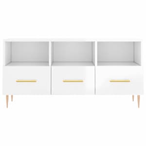 TV skříňka bílá s vysokým leskem 102x36x50 cm kompozitní dřevo - obrázek 5