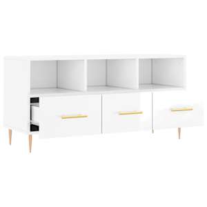TV skříňka bílá s vysokým leskem 102x36x50 cm kompozitní dřevo - obrázek 6