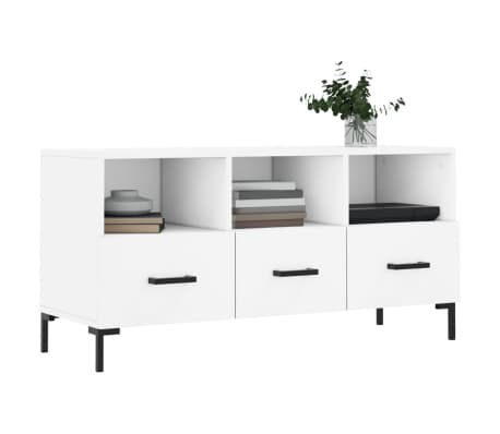 vidaXL Dulap TV, alb, 102x36x50 cm, lemn prelucrat
