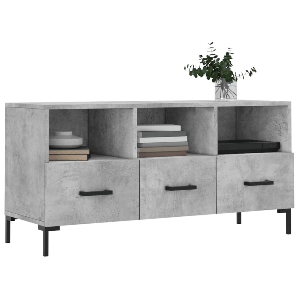 vidaXL Tv-meubel 102x36x50 cm bewerkt hout betongrijs afbeelding
