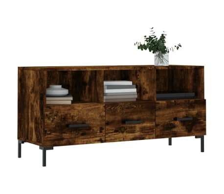 vidaXL Tv-meubel 102x36x50 cm bewerkt hout gerookt eikenkleurig