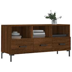 vidaXL TV-benk brun eik 102x36x50 cm konstruert tre