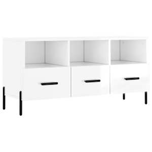 TV skříňka bílá s vysokým leskem 102x36x50 cm kompozitní dřevo - obrázek 2