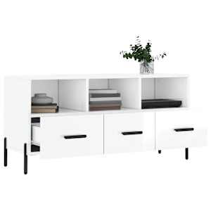 TV skříňka bílá s vysokým leskem 102x36x50 cm kompozitní dřevo - obrázek 4