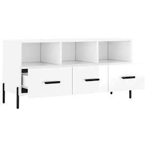 TV skříňka bílá s vysokým leskem 102x36x50 cm kompozitní dřevo - obrázek 6