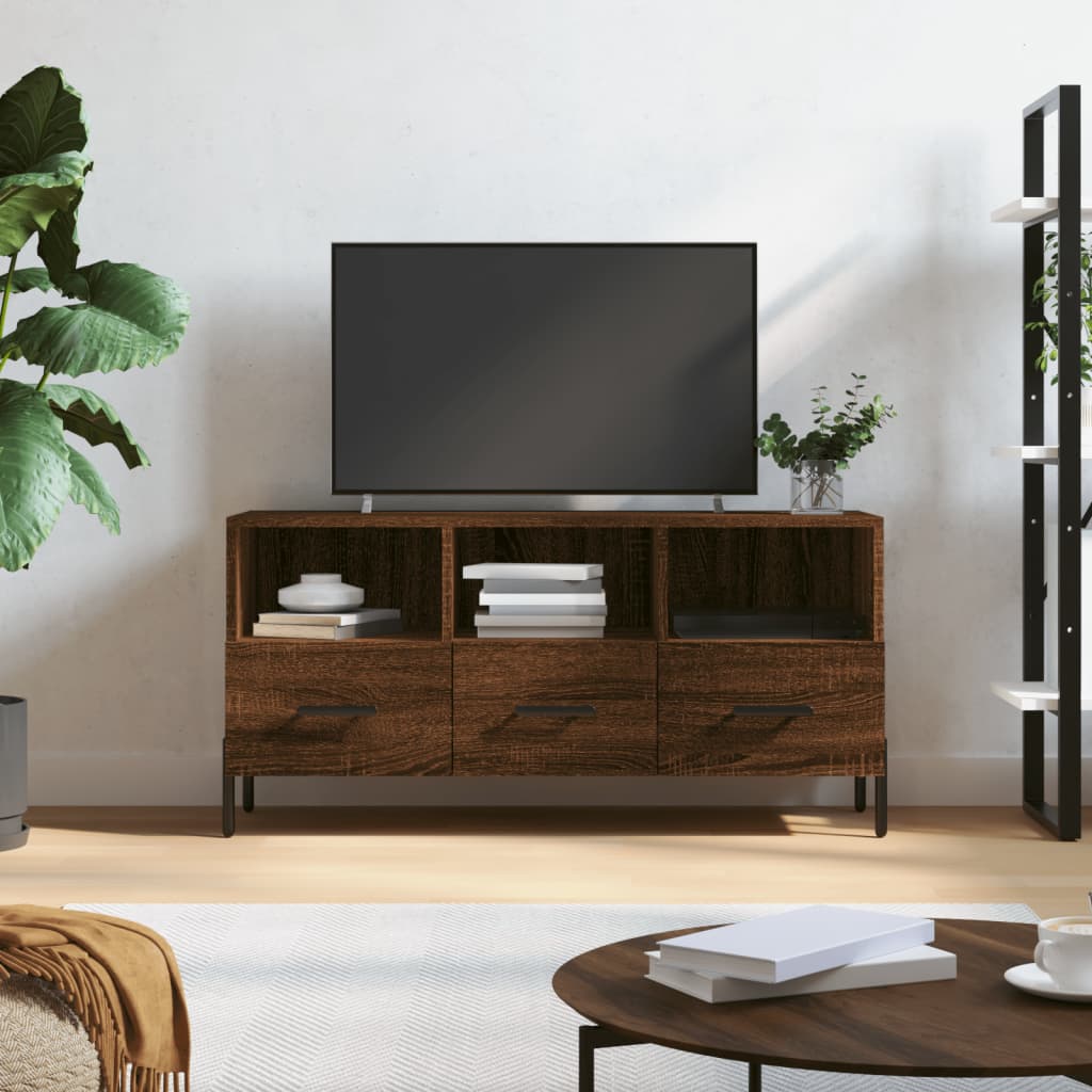 vidaXL Meuble TV chêne marron 102x36x50 cm bois d'ingénierie