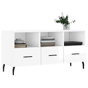 vidaXL TV-Schrank Hochglanz-Wei&szlig; 102x36x50 cm Holzwerkstoff