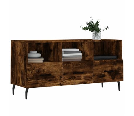 vidaXL Szafka pod TV, przydymiony dąb, 102x36x50 cm