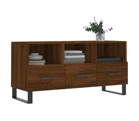 vidaXL M&oacute;vel de TV 102x36x50 cm derivados de madeira carvalho castanho