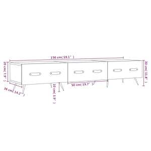 TV skříňka betonově šedá 150 x 36 x 30 cm kompozitní dřevo - obrázek 12