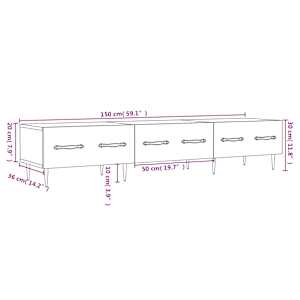 TV skříňka bílá s vysokým leskem 150x36x30 cm kompozitní dřevo - obrázek 12