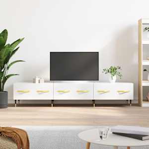 TV skříňka bílá s vysokým leskem 150x36x30 cm kompozitní dřevo - obrázek 1