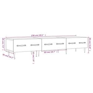 TV skříňka betonově šedá 150 x 36 x 30 cm kompozitní dřevo - obrázek 12