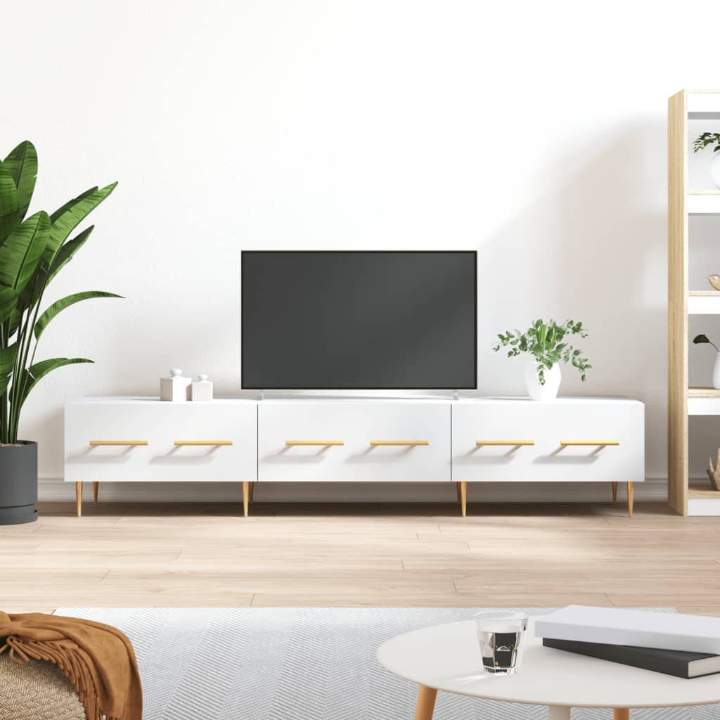 vidaXL tv-bord 150x36x30 cm konstrueret træ hvid
