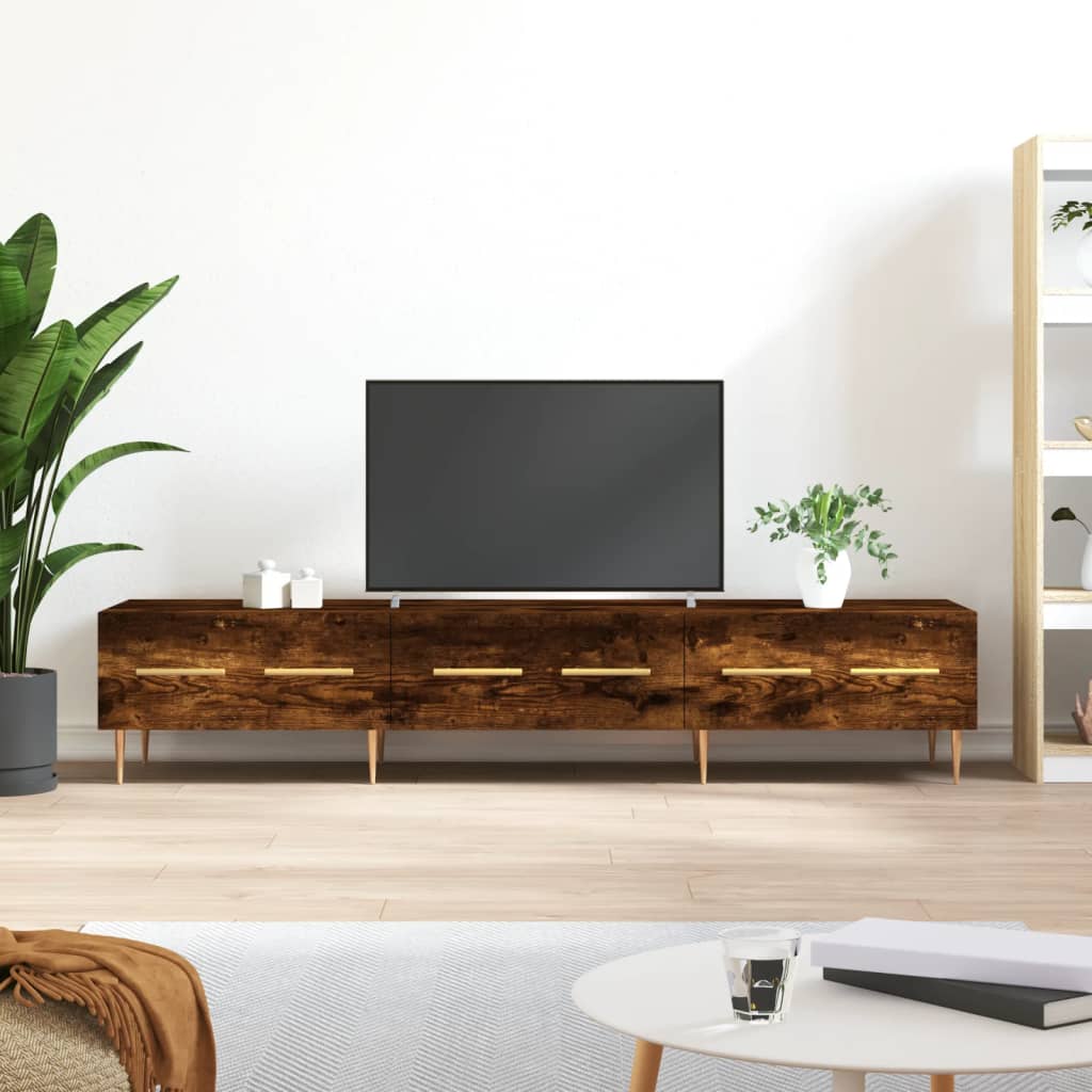 vidaXL Dulap TV, stejar fumuriu, 150x36x30 cm, lemn prelucrat