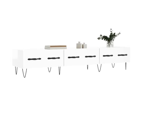 vidaXL Sj&oacute;nvarpsskenkur H&aacute;glans Hv&iacute;tur 150x36x30 cm Samsettur Vi&eth;ur