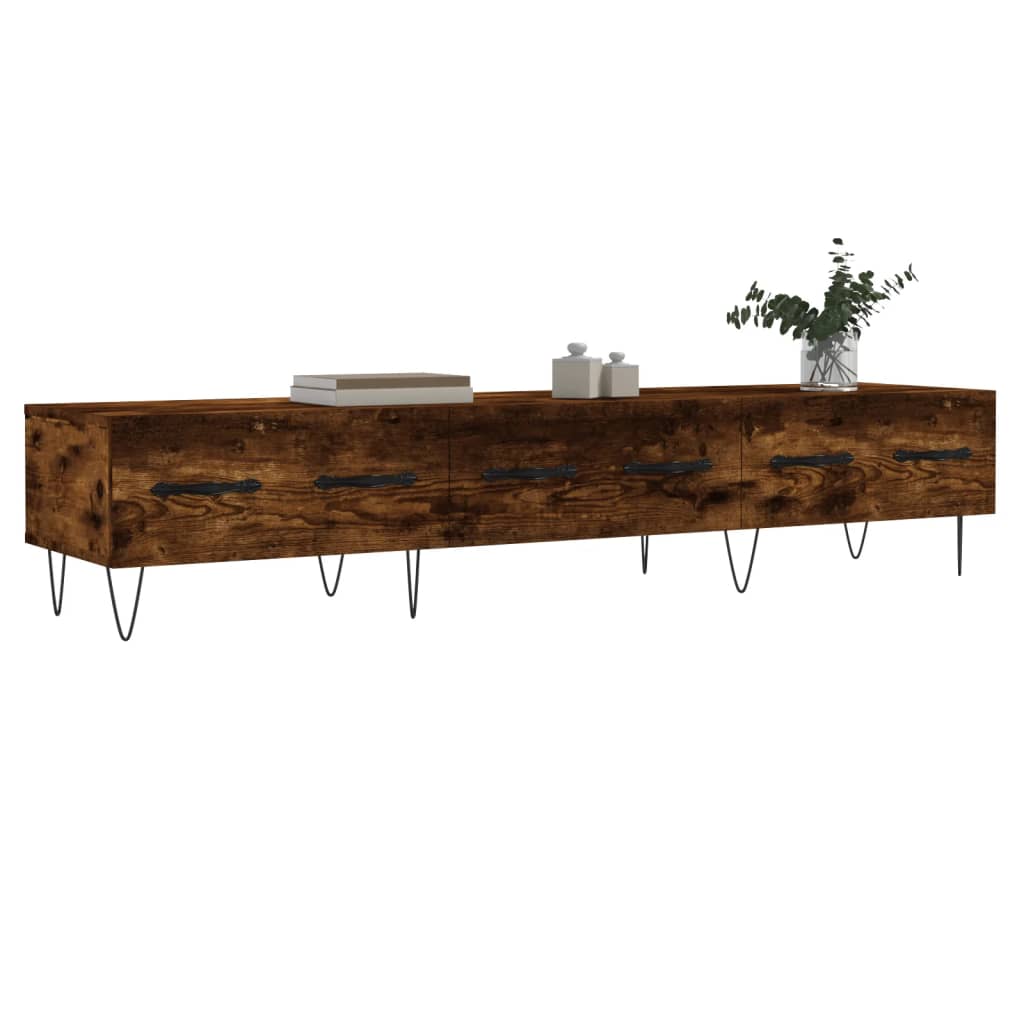 vidaXL Tv-meubel 150x36x30 cm bewerkt hout gerookt eikenkleurig