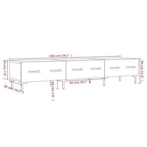 TV skříňka betonově šedá 150 x 36 x 30 cm kompozitní dřevo - obrázek 12