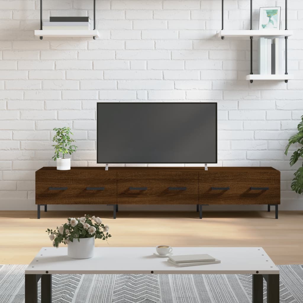 vidaXL tv-bord 150x36x30 cm konstrueret træ brun egetræsfarve