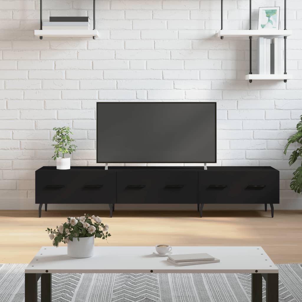vidaXL Dulap TV, negru, 150x36x30 cm, lemn prelucrat