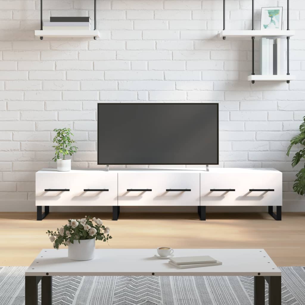 TV skříňka bílá 150 x 36 x 30 cm kompozitní dřevo