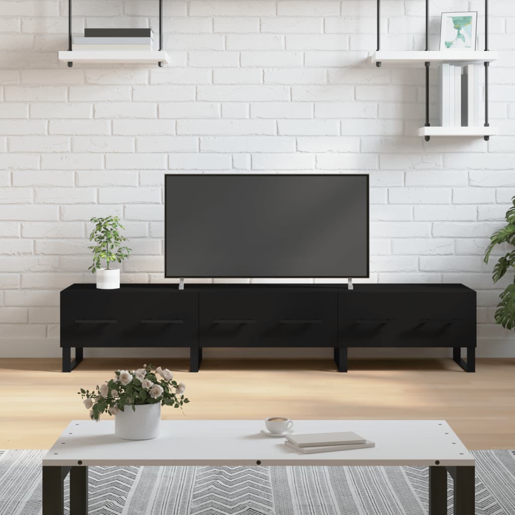 TV skříňka černá 150 x 36 x 30 cm kompozitní dřevo
