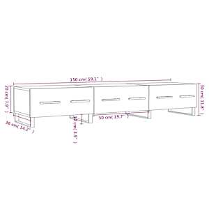 TV skříňka bílá s vysokým leskem 150x36x30 cm kompozitní dřevo - obrázek 12