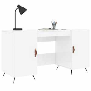 Psací stůl bílý s vysokým leskem 140x50x75 cm kompozitní dřevo - obrázek 3
