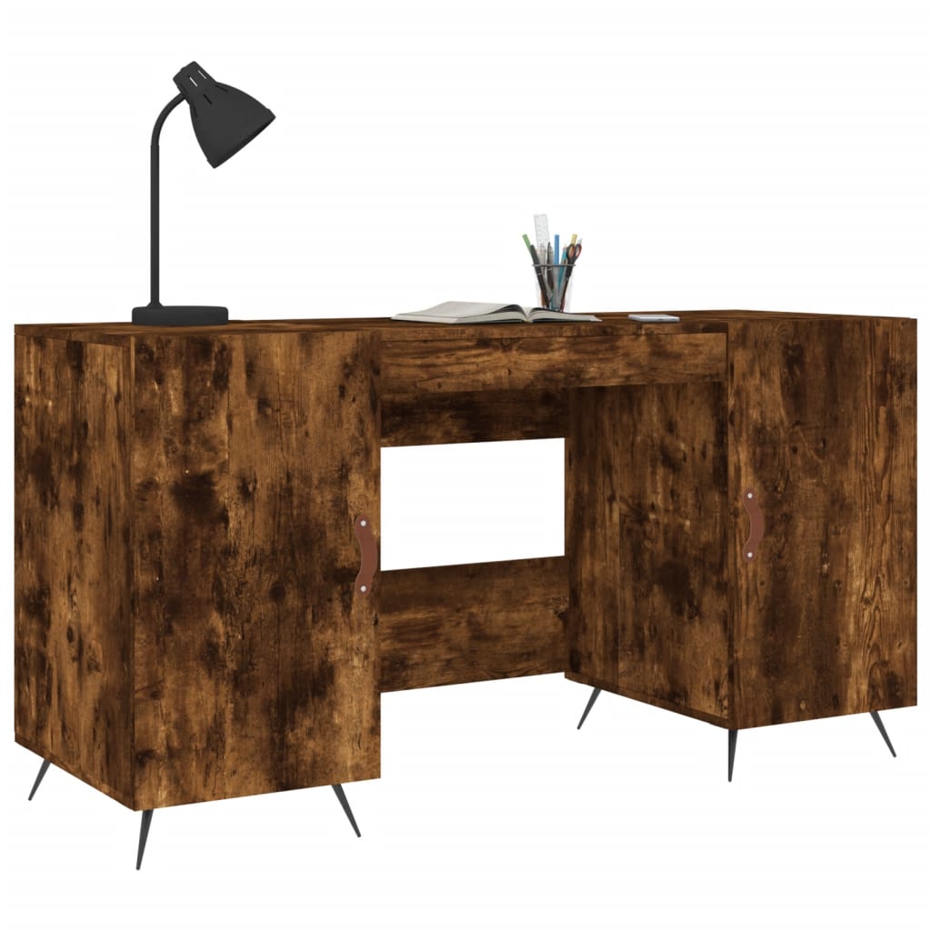 vidaXL Schreibtisch Räuchereiche 140x50x75 cm Holzwerkstoff