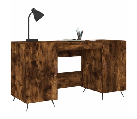 vidaXL Schreibtisch Räuchereiche 140x50x75 cm Holzwerkstoff