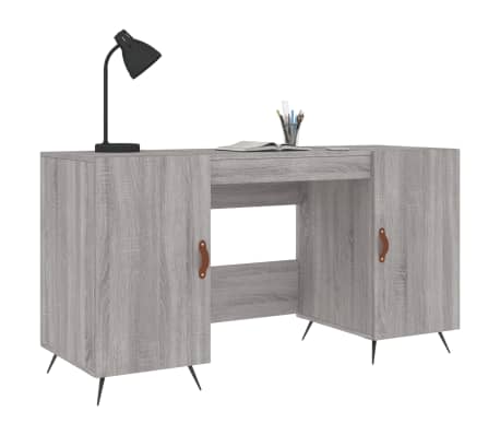 vidaXL Desk Grey Sonoma 140x50x75 cm Engineered Wood