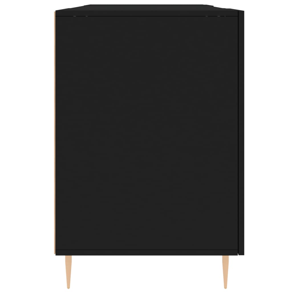 Biurko, czarne, 140x50x75 cm, materiał drewnopochodny