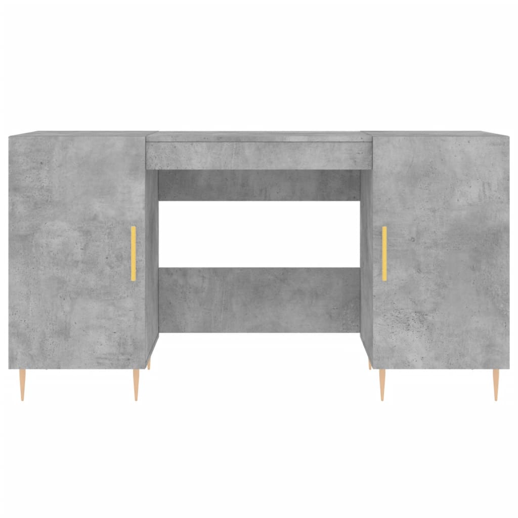 Biurko, szarość betonu, 140x50x75 cm, materiał drewnopochodny