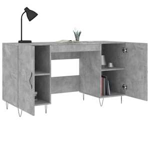 Psací stůl betonově šedý 140 x 50 x 75 cm kompozitní dřevo - obrázek 4