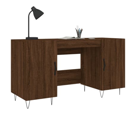 vidaXL Desk Brown Oak 140x50x75 cm Engineered Wood