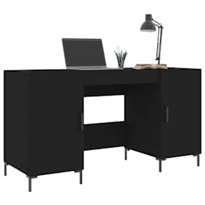 vidaXL Bureau noir 140x50x75 cm bois d'ing&eacute;nierie