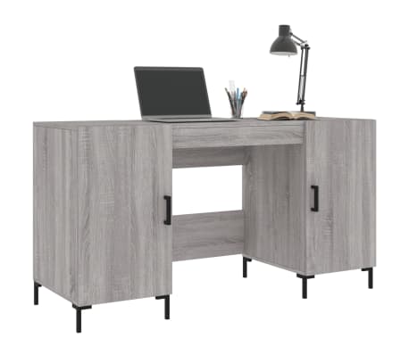 vidaXL Desk Grey Sonoma 140x50x75 cm Engineered Wood