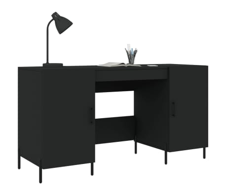 vidaXL Biurko, czarne, 140x50x75 cm, materiał drewnopochodny