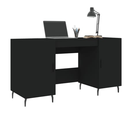 vidaXL Skrivebord svart 140x50x75 cm konstruert tre