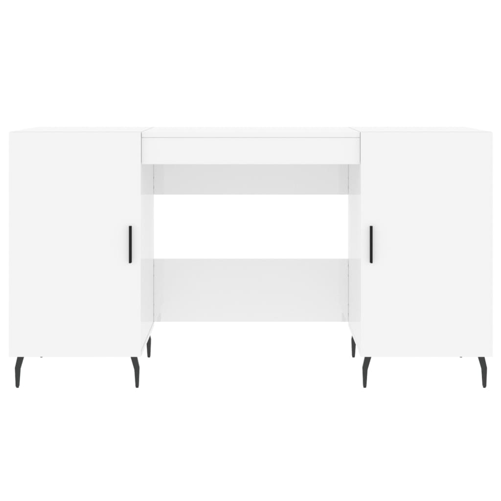Schreibtisch Hochglanz-Weiß 140x50x75 cm Holzwerkstoff online