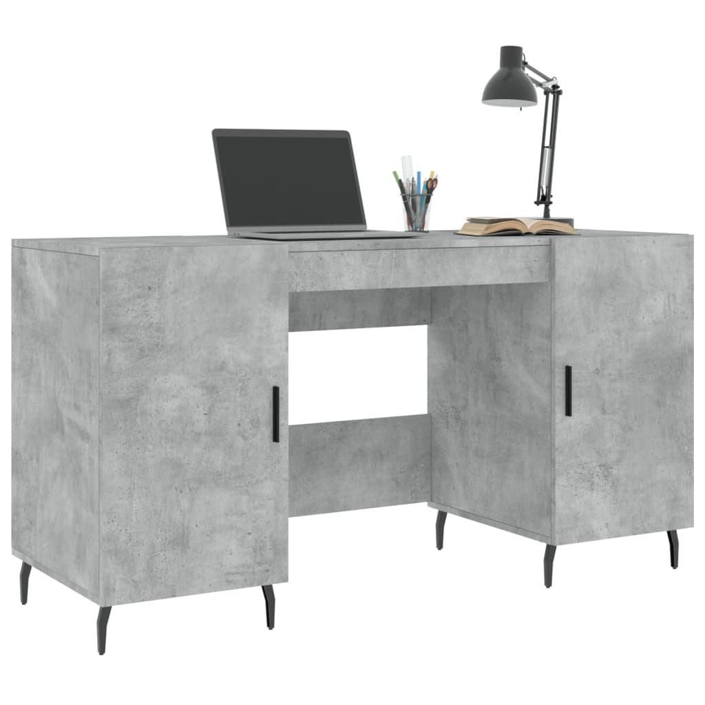 vidaXL Birou, gri beton, 140x50x75 cm, lemn compozit