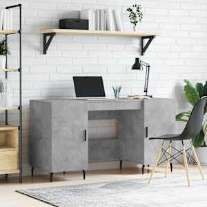 Pisalna miza betonsko siva 140x50x75 cm inženirski les