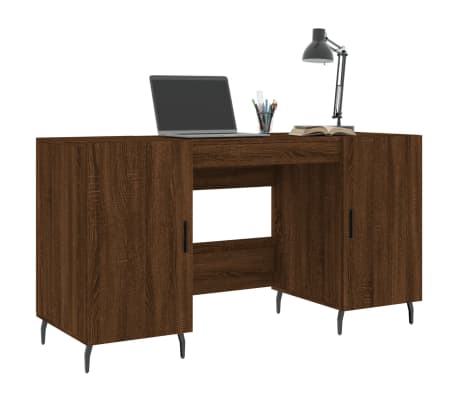 vidaXL Ra&scaron;omasis stalas, rudas ąžuolo, 140x50x75cm, apdirbta mediena