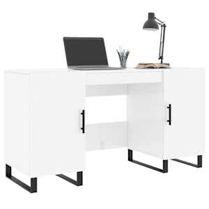 vidaXL Γραφείο Γυαλιστερό Λευκό 140x50x75 εκ. Επεξεργασμένο Ξύλο