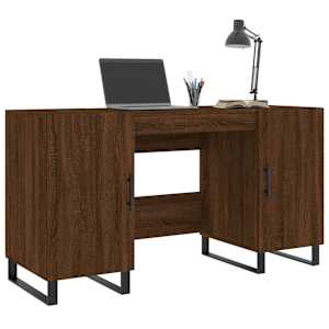 vidaXL Birou, stejar maro, 140x50x75 cm, lemn compozit