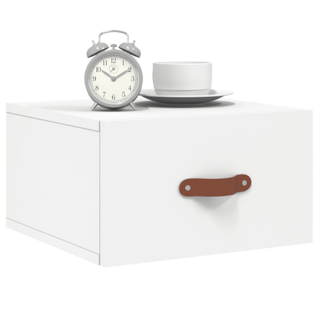 vidaXL Veggmontert nattbord hvit 35x35x20 cm