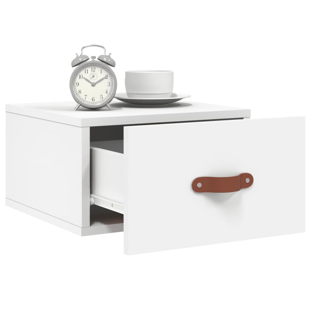 imagem de vidaXL Mesa de cabeceira montagem na parede 35x35x20 cm branco5