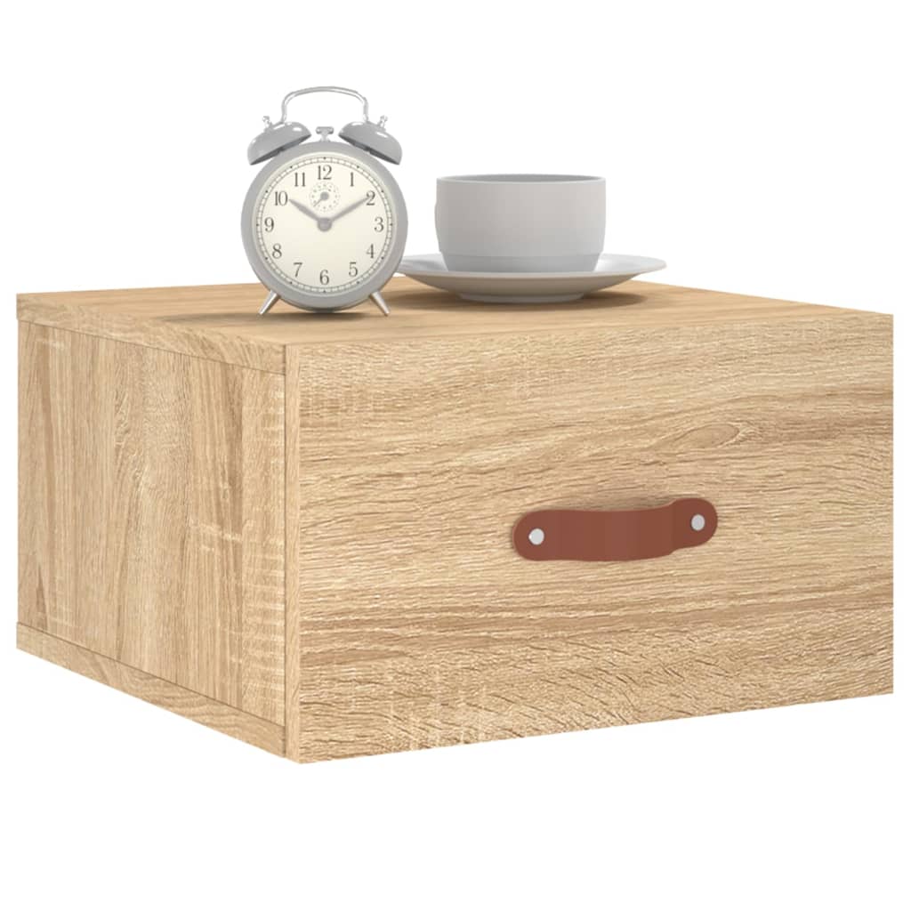 vidaXL Wall-mounted Bedside Cabinet Sonoma Oak 35x35x20 cm