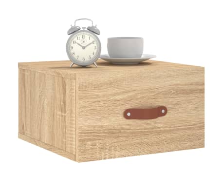 vidaXL Wall-mounted Bedside Cabinet Sonoma Oak 35x35x20 cm